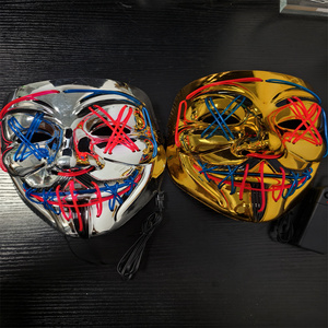 Máscara Purge de Halloween con Cable EL de Neón, Hecha a Mano, con 3 Modos de Iluminación, PVC Ecológico, Disfraz de Fiesta <span class=keywords><strong>para</strong></span> Adultos - Product Image 1