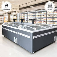 Congélateur coffre horizontal à double porte 610L à économie d'énergie avec technologie Inverter pour poissons, fruits de mer, viandes et poulets surgelés