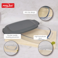 PYGLASS 3 pièces Basics Value Pack Clear Rect. Plat de cuisson pour rôtir Plat de base pour un usage quotidien