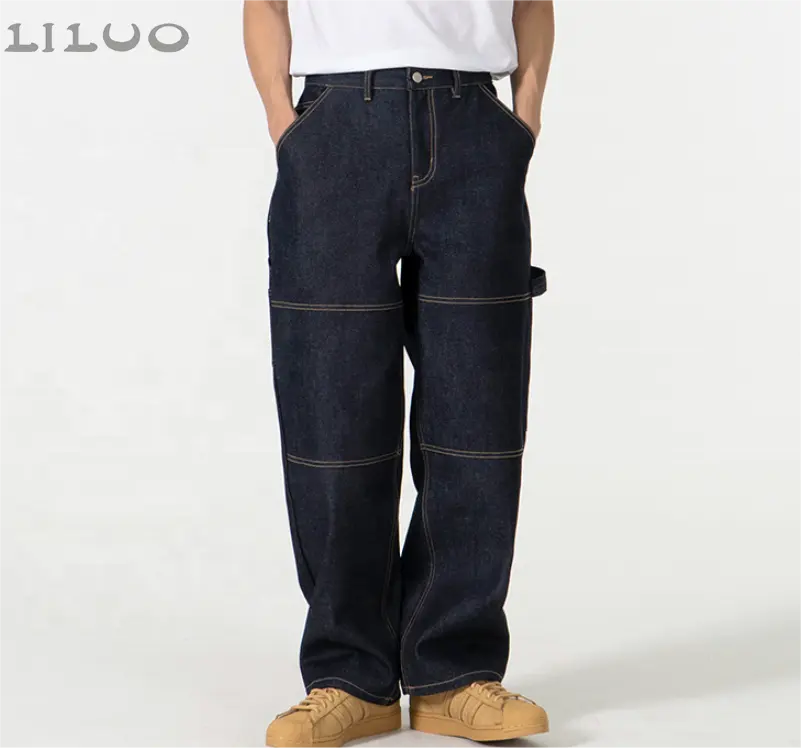 Карпентер, винтажные брюки, японская ткань, плотный цвет, плотные джинсы для мужчин, расклешенные джинсы Y2K