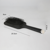 Brosse à cheveux démêlante noire de massage anti-frisottis du cuir chevelu avec grand coussin pour cheveux épais LOGO personnalisé