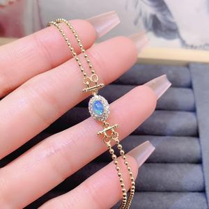 Bracciale di lusso Vintage 925 in argento Sterling naturale opale Design regalo perfetto per le donne - Product Image 4