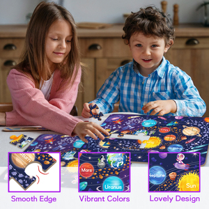 Bán buôn tùy chỉnh ghép hình câu đố cho trẻ em đầy màu sắc tông phim hoạt hình thiên hà không gian câu đố đồ chơi giáo dục in logo Quà Tặng - Product Image 4