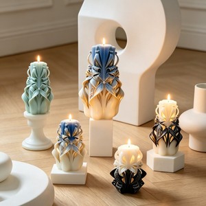 Handicraft Vintage Retro Carved Aromatherapy Candle Gift Set Food Grade <b>Paraffin</b> Wax Birthday Wedding Ambiance Fragrance - Product Image 2