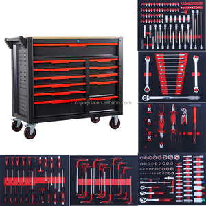Juego de Herramientas Profesional para Mecánicos, 245 Piezas, Estuche Rígido Rojo, Almacenamiento para Banco de Trabajo, Asa Ergonómica, Cajones Móviles, OEM/ODM TCS-0 - Product Image 1