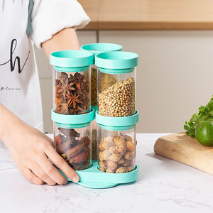 Hot Selling Eco-friendly Wishome Easy to Plastic Seasoning Spice Pots 6 Piece Food Container <strong>Set</strong> for Household - Product Image 1