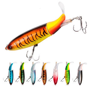 Señuelo de Pesca LUSHAZER <span class=keywords><strong>Whopper</strong></span> <span class=keywords><strong>Plopper</strong></span> Pencil 10cm 13g Popper Flotante Cebo Duro Artificial Wobbler con Cola Giratoria Aparejo de Pesca - Product Image 1