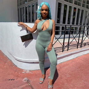 <span class=keywords><strong>Mono</strong></span> ajustado de una pieza para mujer, ajustado, asimétrico, sin mangas, liso - Product Image 3