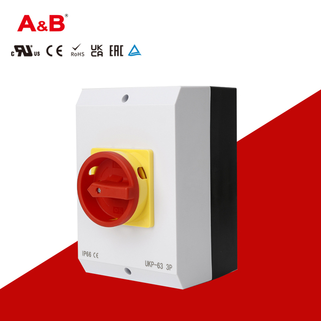 UKP-63 3P IP66 Waterproof 63A 3 Pole Rotary Isolator Switch for Instrument & Industrial Control Systems 440V Screw Terminal