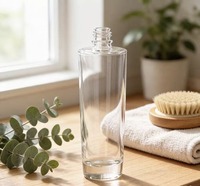 Flacons cosmétiques rectangulaires en verre de luxe de 150 ml avec pompe à lotion pour parfum, vernis à ongles, lotions et huiles essentielles
