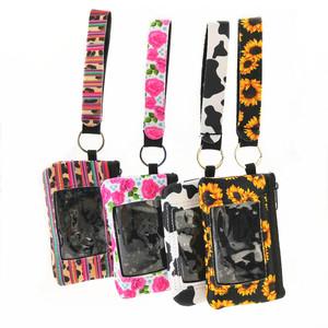 Promotional Sublimation <strong>Neoprene</strong> Wallet Keychain Blanks <strong>Neoprene</strong> Keychain <strong>Wristlet</strong> - Product Image 1