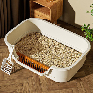 Extra-Large Semi-Enclosed <b>Cat</b> Litter <b>Box</b> - Anti-Tracking Open <b>Cat</b> Toilet Wholesale - Product Image 4