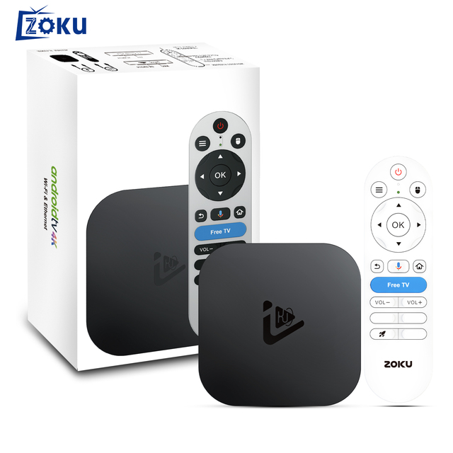 ZOKU High Clarity 8K Allwinner H313 Quad Core DDR 2GB 16GB BT5.4 Voice Remote Control Set Top Box Android 14.0 1-Year Warranty