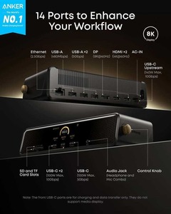 Anker Black Myth Wukong Edition <span class=keywords><strong>Prime</strong></span>: Stazione di Ricarica Rapida 140W 14-in-1 con Quattro Display DisplayLink e Caricatore da Parete - Product Image 2