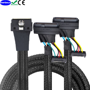 Câble Ethernet SFF-8654 8I 74P2SFF-8639 U.2, fil plaqué argent, câble adaptateur d'interface SAS, noir - Product Image 1