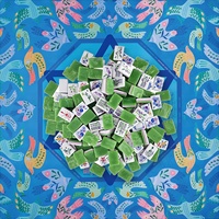 Mahjong américain de luxe moderne, 160 pièces, tuiles en acrylique gravées à 4 couches de 32 mm avec tapis Blue Star Dove, en stock, jeu pour 4 joueurs