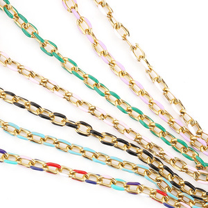 Stainless Steel Enamel Chain 1M DIY Jewelry Making Supply For <b>Bracelet</b> Necklace Craft Supplies Colorful Cross Chain - Product Image 5