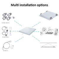 Panneau lumineux LED commercial de haute qualité, bureau, usine, rétroéclairé, diffuseur PS, encastré, mince, panneau lumineux LED plat, 20W 40W CRI90 IP44