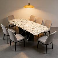 Table à manger exclusive et de qualité supérieure avec plateau en marbre