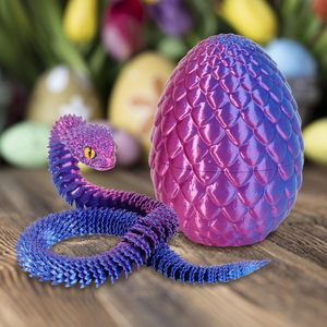 Juguete Antiestrés Huevo de Dragón Impreso en 3D con Serpiente Articulada en el Interior, Flexible, para Niños de 8 a 13 Años, Unisex, de Plástico, Clásico - Product Image 5