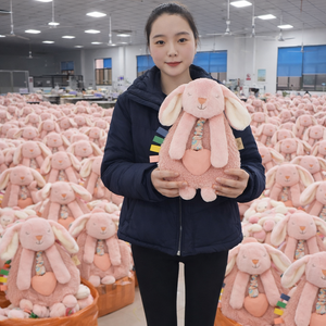 Peluche Personalizzati per Bambini, Giocattoli Morbidi Imbottiti, Coniglietti di Peluche con Logo Ricamato Personalizzato all'Ingrosso - Product Image 1