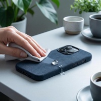 Étui de téléphone de luxe étanche pour iPhone 17/16 compatible sans fil pour Alcantara