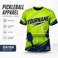 Camiseta Deportiva Personalizada de Pickleball con Estampado Completo y Manga Corta para Clubes y Equipos