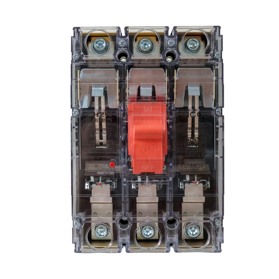 800A электронный формованный корпус выключатель MCCB 400/690V 3P 4P с прозрачной крышкой