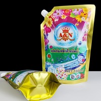 Sachets à bec verseur personnalisés imprimés 1L 2L 3L pour lessive, emballage de savon liquide en plastique, sachets de recharge avec bec verseur d'angle