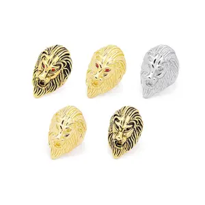 JXX hot sale brass jewelry hip hop style punk ring silver/ gold plated fashion designer lion mens rings