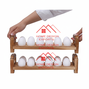 ชั้นวางของตกแต่งในครัวสำหรับจัดไข่ทำจากไม้สำหรับวางบนโต๊ะและติดผนังดีไซน์พรีเมี่ยม - Product Image 1