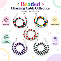 Câble de charge USB Type C 3 en 1 coloré avec perles, pour plusieurs appareils, transfert de données