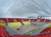 Rápido, estable y bien soportado, baloncesto, bádminton, sala de entrenamiento, cancha, marco espacial, estructura de acero, gimnasio, edificios de techo