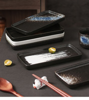 Assiette rectangulaire en céramique de style japonais de haute qualité pour sushis et sashimis, plat en porcelaine pour restaurant