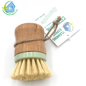 De bambú cepillo para vegetales con mango redondo de fruta natural plato depurador <span class=keywords><strong>Pan</strong></span>/lavabo/ollas/limpio - Product Image 1
