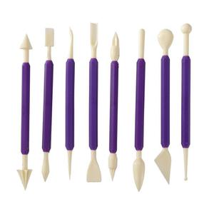 Fourni directement par l'usine : Ensemble de 9 outils pour pâte à sucre, comprenant un stylo de décoration de crème et un ensemble de spatules, un stylo de sculpture pour gâteaux, et des outils de pâtisserie. - Product Image 4