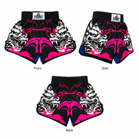 Shorts de Muay Thai MMA Dragon noirs pour l'entraînement de boxe, séchage rapide, respirants, légers, équipement de combat, vente en gros, faible MOQ, personnalisables
