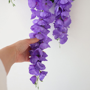 Guirnalda de Flores Artificiales de Glicinia Qingxu, Enredadera de Seda en Morado, Rosa, Amarillo, Azul y Blanco, Decoración para Colgar en la Pared, Techo o Cubrir Tuberías - Product Image 4