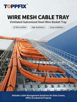 Bandeja de Cables de Malla de Alambre Galvanizado TOPFIX para Interiores y Exteriores, Centro de Datos, Alta Capacidad de Carga, Solución de Soporte para Cableado Industrial y Comercial