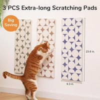 FUKUMARU Griffoirs muraux pour chats en 3 parties, griffoirs en carton extra longs de 23,6 pouces, griffoirs pour chats haute densité