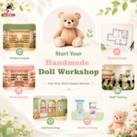 Plan CAO pour la création de votre propre magasin d'animaux en peluche : machine à rembourrer les jouets, peaux de peluches vides, tenues pour jouets, vitrine de présentation pour centre commercial, certifié CE