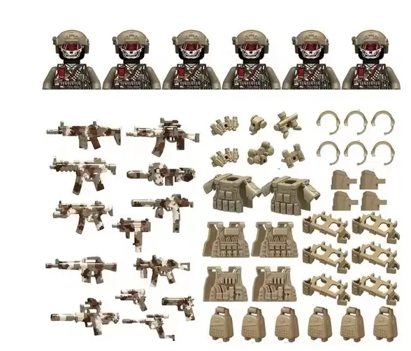 최고 판매자 WW2 군대 남자 DIY 장난감 세트 플라스틱 장난감 군인 총 및 무기 육군 군사 배낭 기타 블록 장난감
