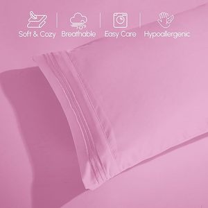 Set <span class=keywords><strong>di</strong></span> Lenzuola a 4 Pezzi Comfort Lussuoso 1500, Qualità Premium da Hotel, in Microfibra con Tre Linee Ricamate, Morbidissimo, Anti-Piega - Product Image 6