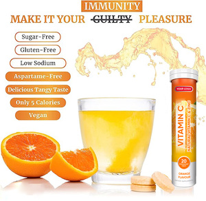 Tabletas Efervescentes de Vitamina C + <span class=keywords><strong>Zinc</strong></span> OEM/ODM 1.0g 3 Tabletas Diarias Suplementos Alimenticios Marca Privada Adolescentes Adultos Belleza Naranja - Product Image 2