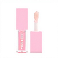 Op maat gemaakte logo-doodle transparante lipgloss OEM kleine oplage ondersteuning hydraterende anti-kloofjes aardbei watermeloen fruit lipgloss
