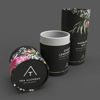 Benutzer definiertes Logo Schwarz Parfüm Geschenk box Karton Bastel papier Tube für Kleidung Unterwäsche für Schokolade Zucker Pizza Kaugummi