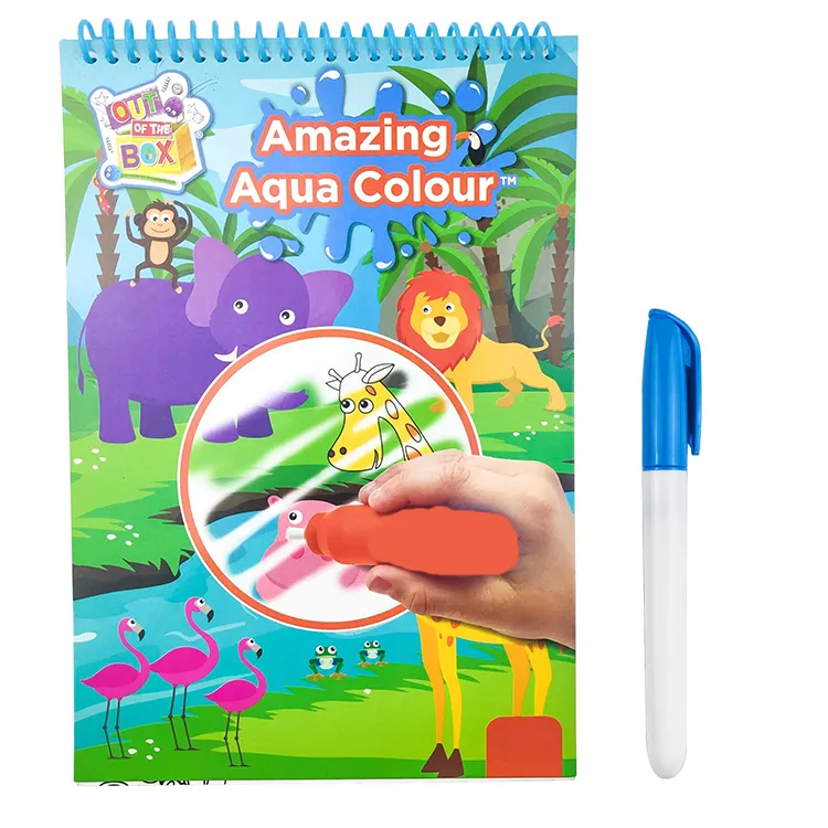 Custom educational Reusable Children magic water coloring painting book with water pen