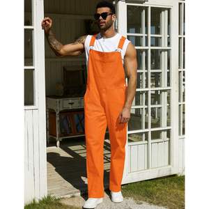 Overol Naranja Personalizado para Hombre, Ropa de Trabajo Transpirable de Algodón, Mono Utilitario con Bolsillos, Ropa de Pesca Unisex para Adultos - Product Image 2