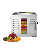 Déshydrateur à 10 couches Machine de dessiccateur de nourriture commerciale en acier inoxydable 10 racks machine déshydratée de nourriture de fruits et légumes pour un usage domestique