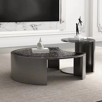 Table basse moderne italienne de luxe en verre trempé avec structure en acier inoxydable, table centrale Moon pour la maison, le hall d'hôtel, la réception